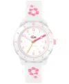 Lacoste Kids Mini Tennis White Silicone Strap Watch 34.5mm In White