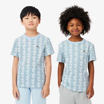 Lacoste Kids' Monogram Print Cotton T-shirt - 4 Years In Blue