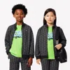 Lacoste Kids' High-neck Zip-up Paris Monogram Sweatshirt - 14 Years In Black