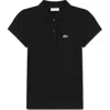 Lacoste Kids' Organic Cotton Piqué Polo In Black