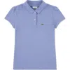 Lacoste Kids' Organic Cotton Piqué Polo In Blue