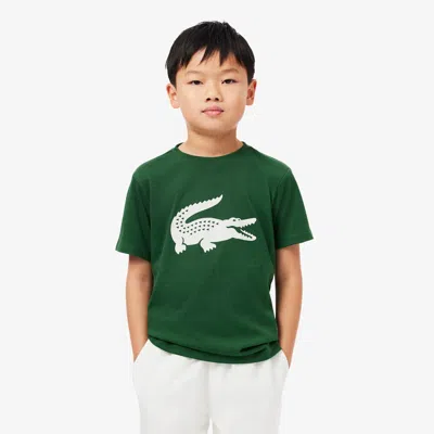 Lacoste Kids' Oversized Technical Cotton Tennis T-shirt - 10 Years In Green