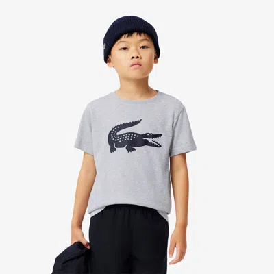 Lacoste Kids' Oversized Technical Cotton Tennis T-shirt - 6 Years In Grey