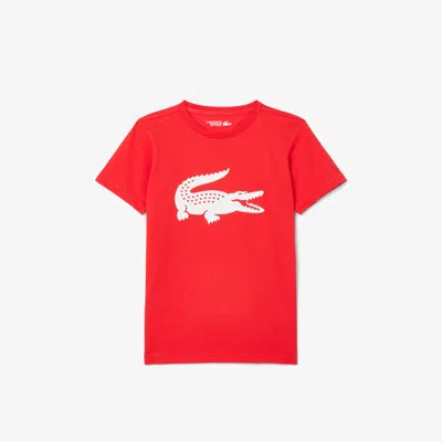 Lacoste Kids' Oversized Technical Cotton Tennis T-shirt - 2 Years In Red