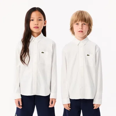 Lacoste Kids' Oxford Pocket Shirt - 8 Years In White