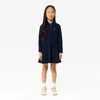Lacoste Kids' Long Sleeve Stretch Piqué Polo Dress - 5 Years In Blue