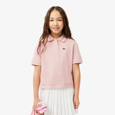 Lacoste Kids' Pleat Back Petit Piqué Polo - 12 Years In Pink