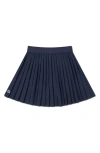 Lacoste Kids' Pleated Logo Sport Pleated Skirt In Blue