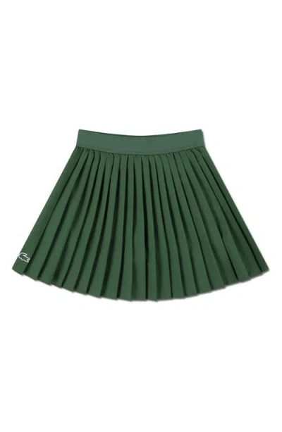 Lacoste Kids' Pleated Logo Sport Pleated Skirt In Green