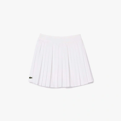 Lacoste Kids' Pleated Skirt With Built-in Shorts - 10 Years In White