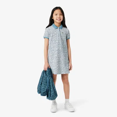 Lacoste Kids' Printed Cotton Polo Dress - 6 Years In White