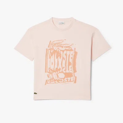 Lacoste Kids' Printed Cotton T-shirt - 5 Years In Pink