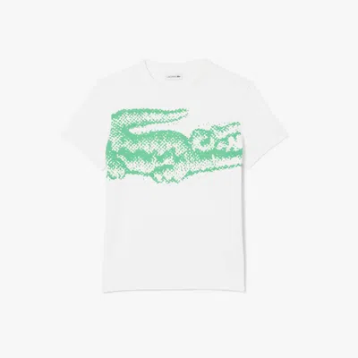 Lacoste Kids' Printed Cotton T-shirt - 14 Years In White