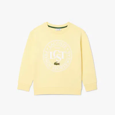 Lacoste Kids' Printed Crew Neck Sweatshirt - 3 Years In Yellow
