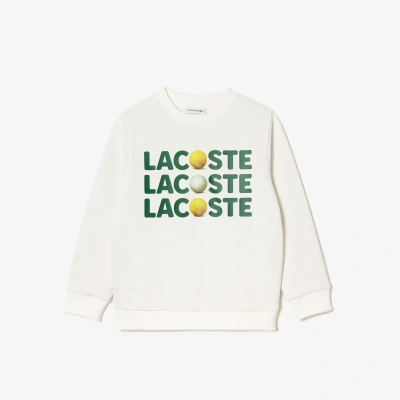 Lacoste Kids' Printed Crew Neck Sweatshirt - 2 Years In White