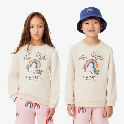 Lacoste Kids' Printed Fleece Sweatshirt - 4 Years In Beige