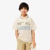 Lacoste Kids' Printed Mesh Double Collar Polo - 4 Years In Beige