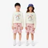 Lacoste Kids' Rainbow Print Fleece Shorts - 5 Years In Pink