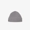 Lacoste Unisex Rib Knit Beanie - 2 - 5 Years In Grey
