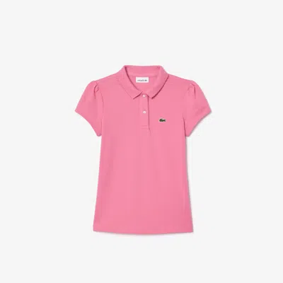 Lacoste Kids' Scalloped Collar Mini Piqué Polo - 6 Years In Pink
