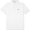 Lacoste Logo-embroidered Short-sleeved Polo Shirt In White