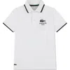 Lacoste Kids' Stretch Organic Cotton Piqué Polo In White