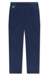 Lacoste Kids' Stretch Organic Cotton Twill Pants In Blue