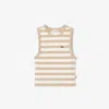 Lacoste Kids' Striped Rib Tank Top - 12 Years In Neutral