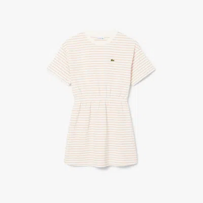 Lacoste Kids' Striped Terry Dress - 8 Years In White