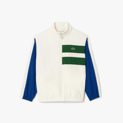 Lacoste Kids' Sweatsuit Zip-up Colorblock Track Jacket - 14 Years In White