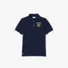 Lacoste Kids' Vintage Flower Print Mini Piqué Polo - 5 Years In Blue
