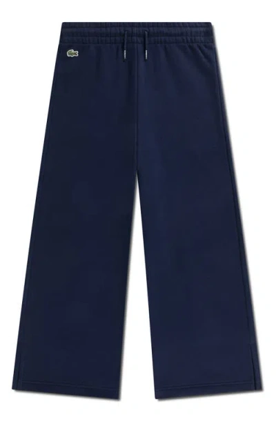 Lacoste Kids' Wide Leg Sweatpants In Blue