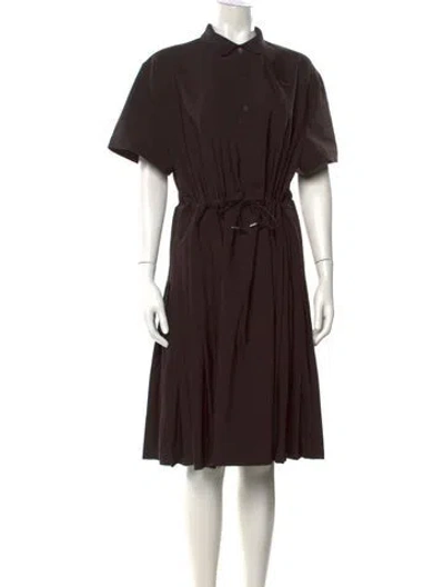 Pre-owned Lacoste Knee-length Dress In Brown