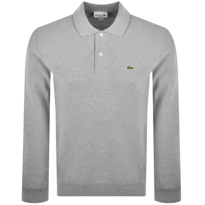 Lacoste Knit Polo Shirt Grey In Gray