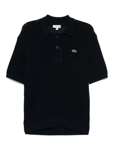 Lacoste Knitted Polo Shirt In Blau