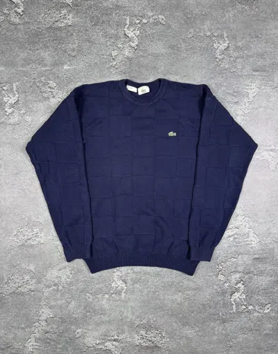 Pre-owned Lacoste Knitted Sweater 90's Y2k Size M Streetwear In Blue