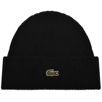 Lacoste Knitted Wool Beanie Black
