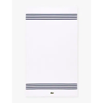 Lacoste L Courtline Striped Organic-cotton B In Marine