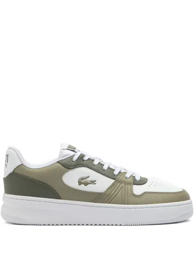 Lacoste L001 Panelled Leather Sneakers In Green