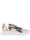 Lacoste Leather And Mesh Neo Sneakers With Contrast Accents In White