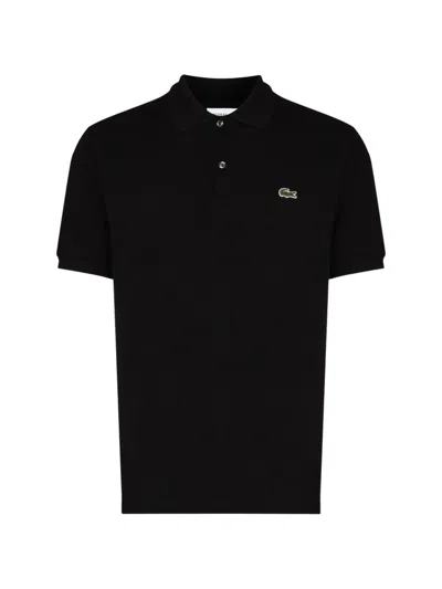 Lacoste L.12.12 Logo-patch Cotton Polo Shirt In Black