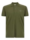 Lacoste Polo Shirt With Logo Patch And Short Sleeves In Green