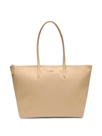 Lacoste L.12.12 Logo-plaque Tote Bag In Brown
