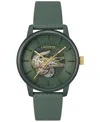 Lacoste L.12.12 Automatique Men's Green Leather Strap Watch 44mm In Green