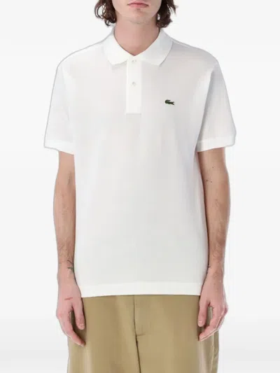 Lacoste L.12.12 Piqué Cotton Polo Shirt In White