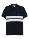 Lacoste Classic Fit Mesh Insert Polo In Blue