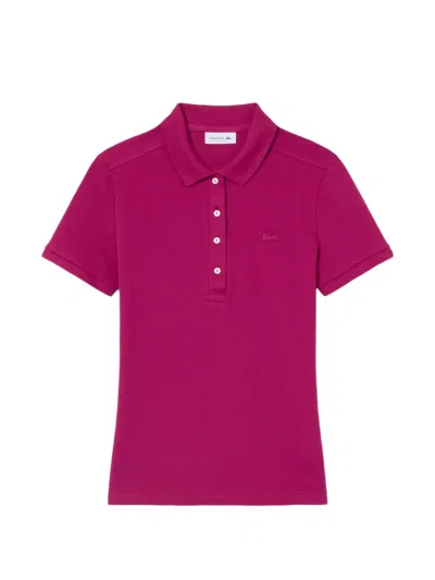 Lacoste L.12.d Logo-patch Polo Shirt In Pink