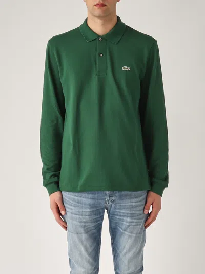 Lacoste L1312 Polo Manica Lunga Classic Piquet Polo In Verde