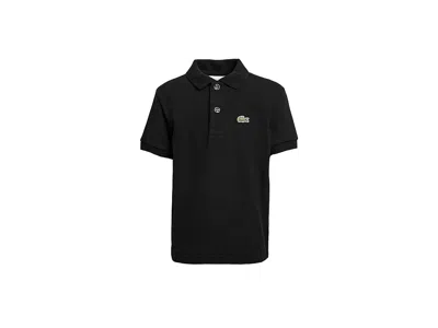 Lacoste L1812 Short Sleeve Classic Pique Polo (toddler/little Kids/big Kids) Boy's Short Sleeve Pullover Bla In Black