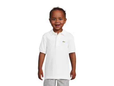 Lacoste L1812 Short Sleeve Classic Pique Polo (toddler/little Kids/big Kids) Boy's Short Sleeve Pullover Whi In White